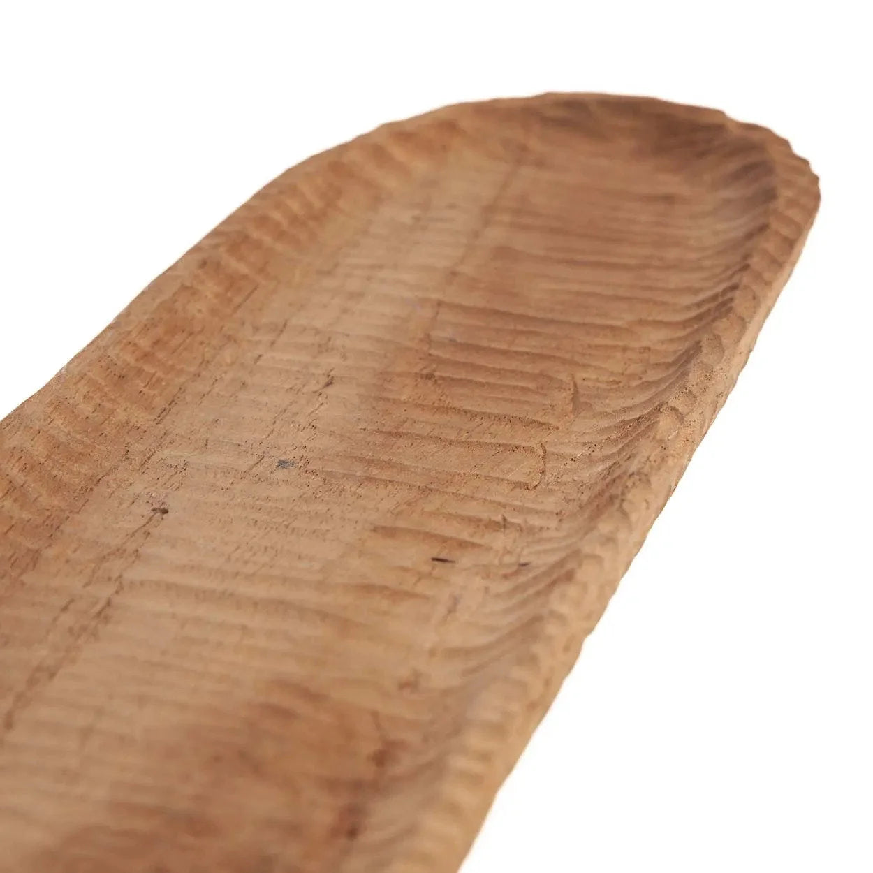 Planche à découper en teck massif avec poignée ajourée, rustic wooden dough bowl
