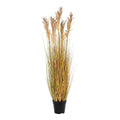 Arrangement plumeaux faux pampas beige H110 cm en pot noir