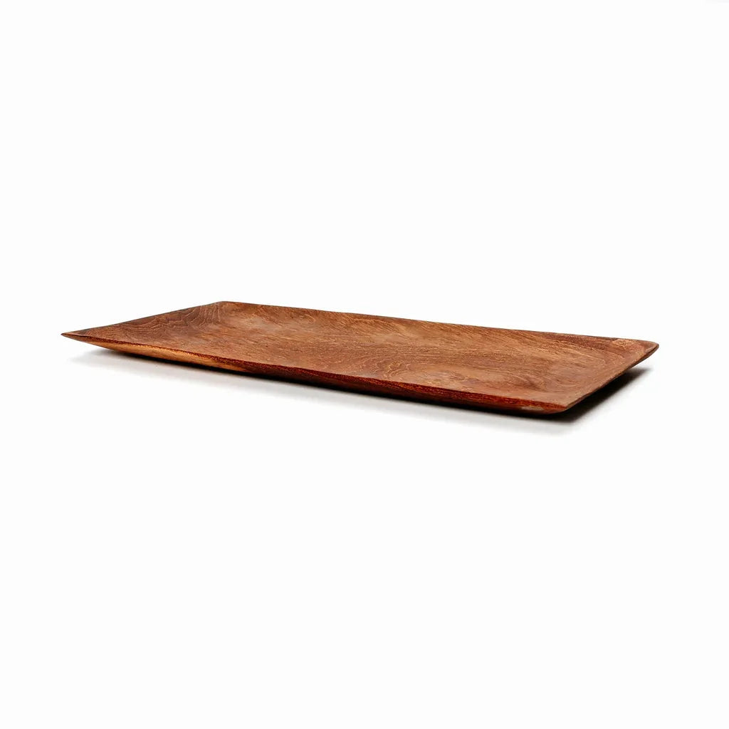 Plateau rectangulaire en bois de teck pour sushi, modèle M