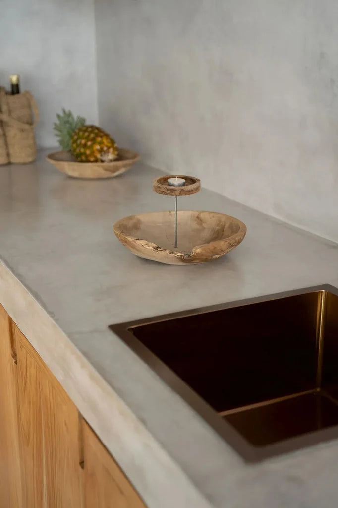 Mangeoire en bois avec bougeoir pour La plaque de bougie Naturelle