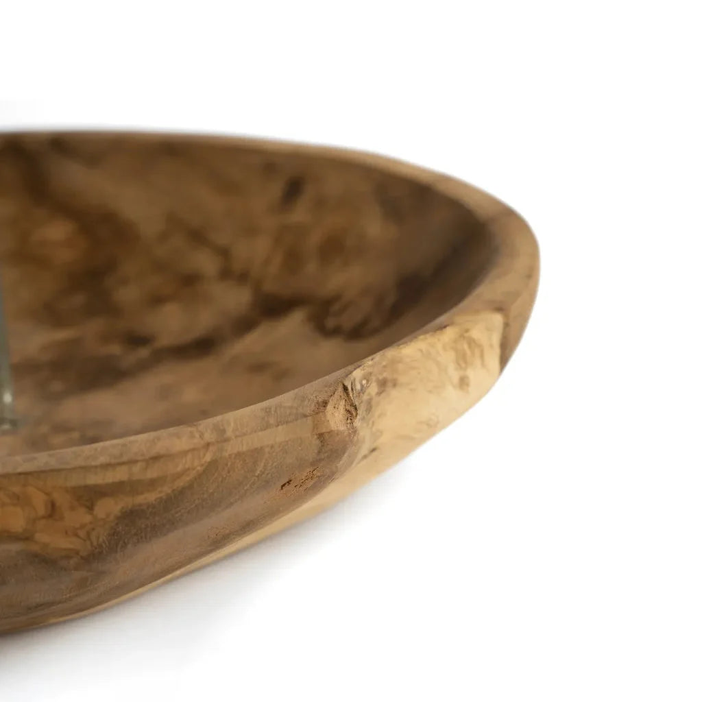 Récipient en bois rustique pour La plaque de bougie Naturelle