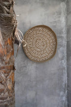 Décoration murale ronde en tissage naturel pour La plaque de coquillage Costa M_40