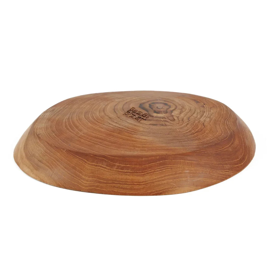 Bol en bois rond de teck pour la plaque organique en racine de teck