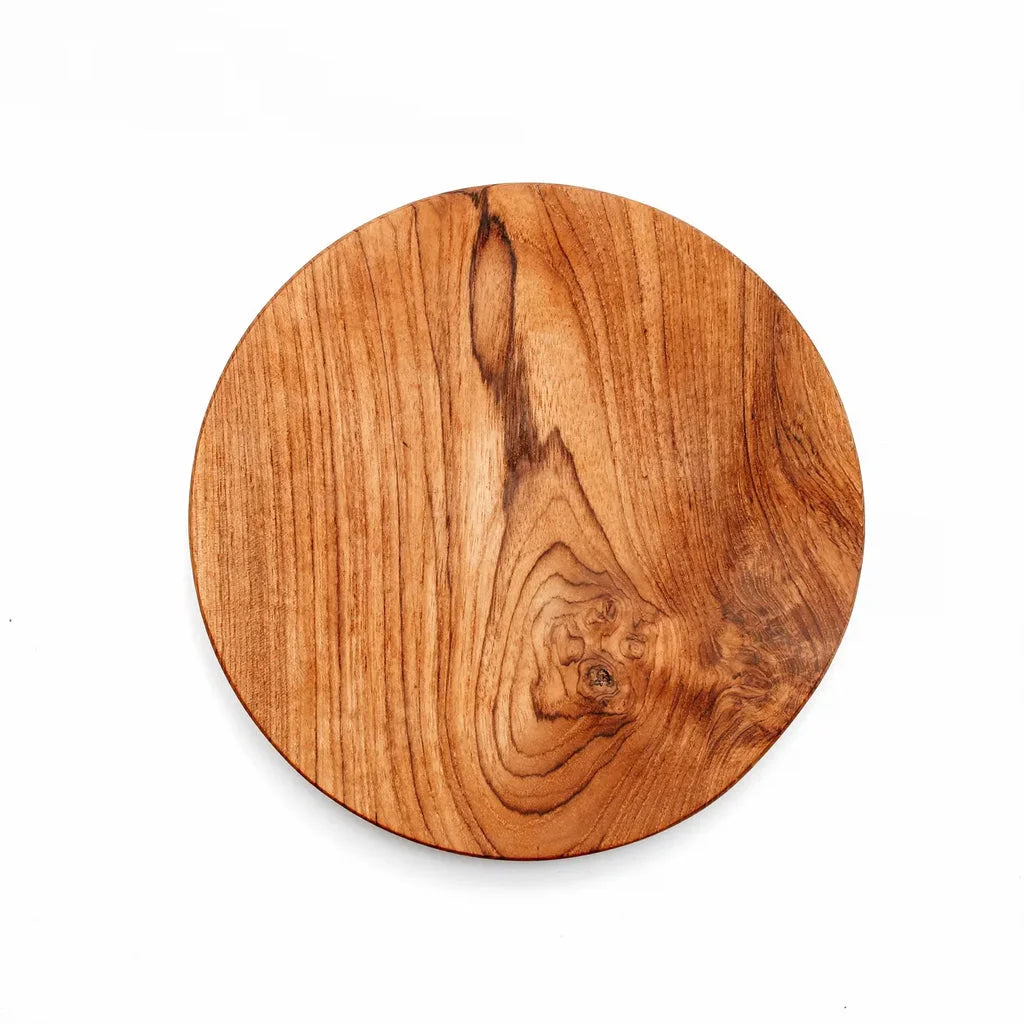 Planche en bois ronde en racine de Teck pour la cuisine élégante