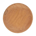 Plat à gâteau en bois de teck forme champignon naturel, Ø25 cm