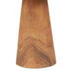 Pied de table en bois de teck conique, fini naturel chaud, grain riche, Ø25 cm