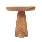 Plat à gâteau en bois de teck forme champignon naturel Ø25 cm