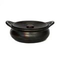 Plat rond en terre cuite noire avec couvercle – 26x21 cm