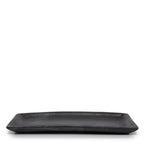 Plateau à sushi rectangulaire en terre cuite noire aspect mat, service élégant