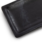 Plateau à sushi rectangulaire en terre cuite noire aspect mat, porte-savoureux et élégant