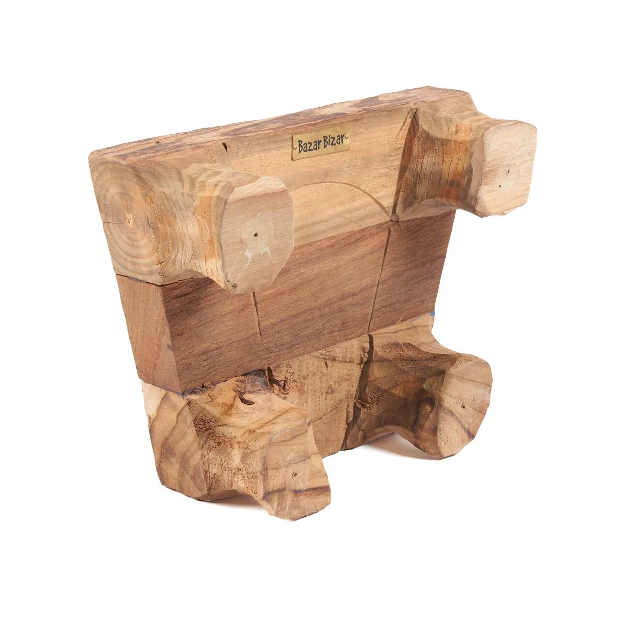 Plateau en bois de teck naturel 30x20 cm rectangulaire
