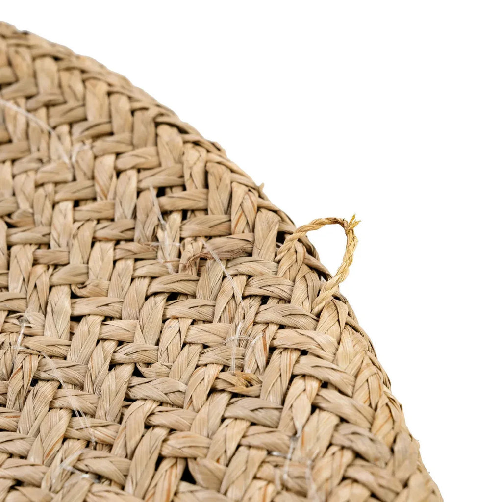 Plateau mural rond en coquillages tressés – Blanc naturel – Ø42 cm