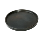 Plateau rond en terre cuite noire finition mate de 26 cm de diamètre
