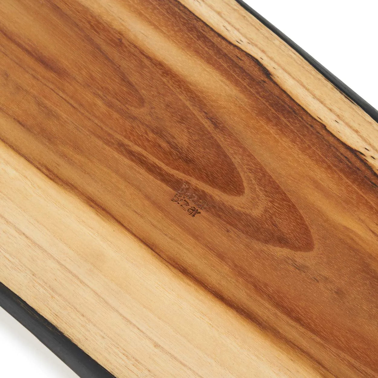 Plateau en teck allongé bicolore pour tapas et apéritifs – 150x20 cm