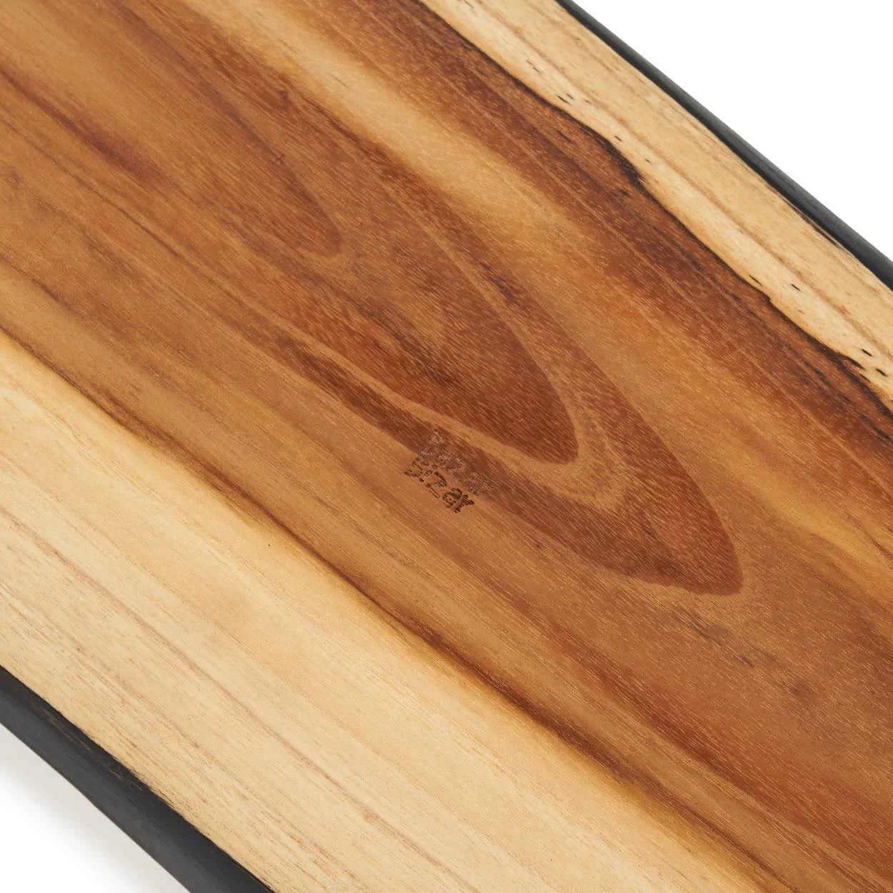 Plateau en teck allongé bicolore pour tapas et apéritifs 150x20 cm