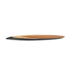 Plateau de service ovale en bois de teck bicolore noir naturel – 100x17 cm