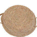 Sac rond en paille tissée naturel pour les paniers Les Plateaux de Paniers en Raphia