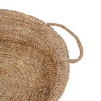 Panier en rafia tressé avec poignée pour stockage ou décoration naturelle