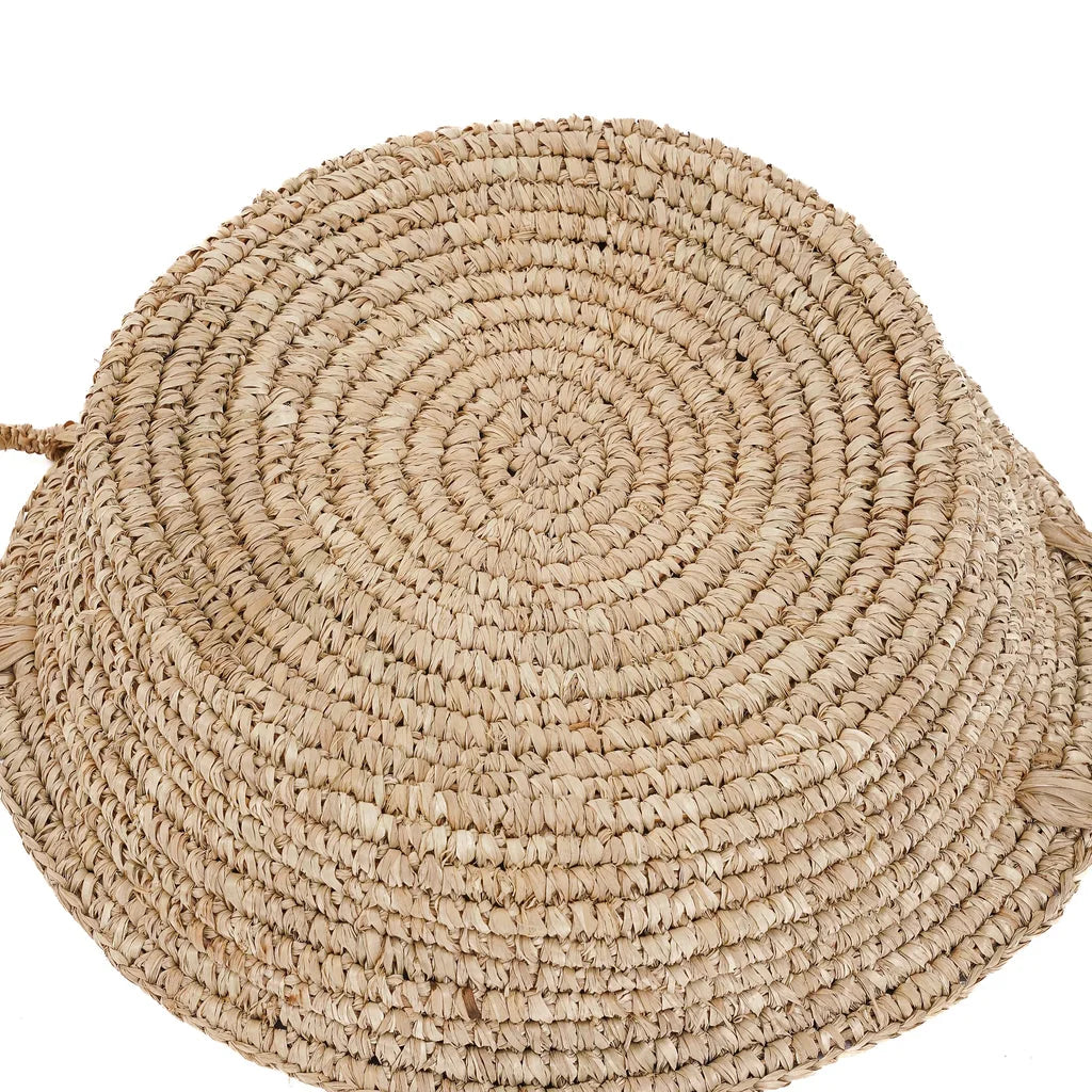 Panier en raphia tissé naturel pour décoration ou rangement Les plateaux de paniers M