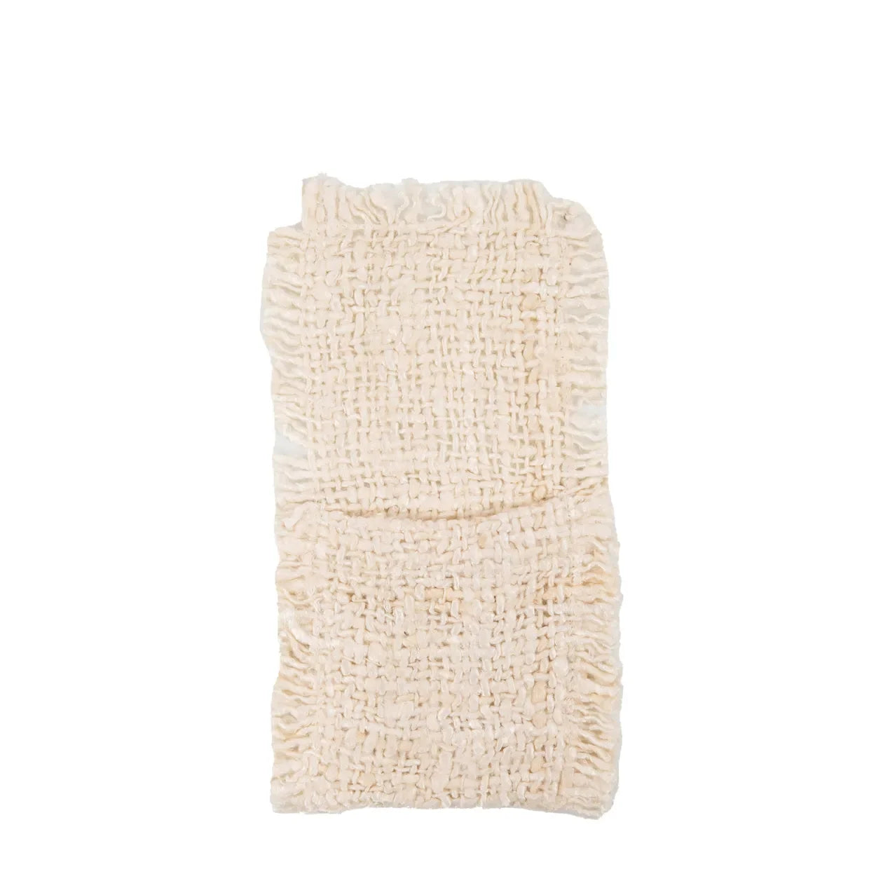Lingette lavable beige en coton doux pour pochettes à couverts crème 13x25 cm