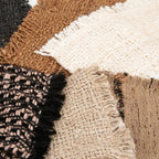 Patchwork de tissus en fibres naturelles pour pochettes à couverts en coton noir cuivre