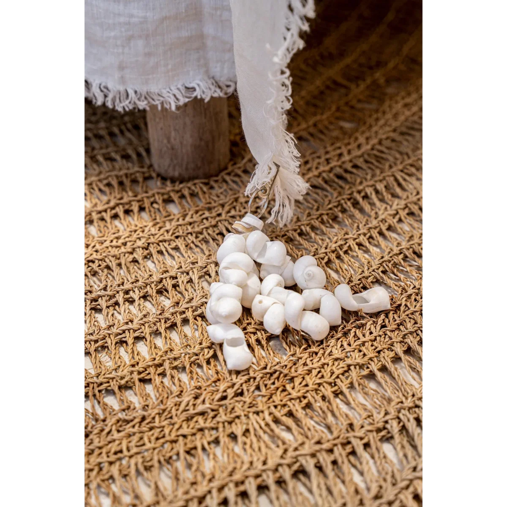 Poids de nappe en coquillages blancs aspect naturel – Set de 4