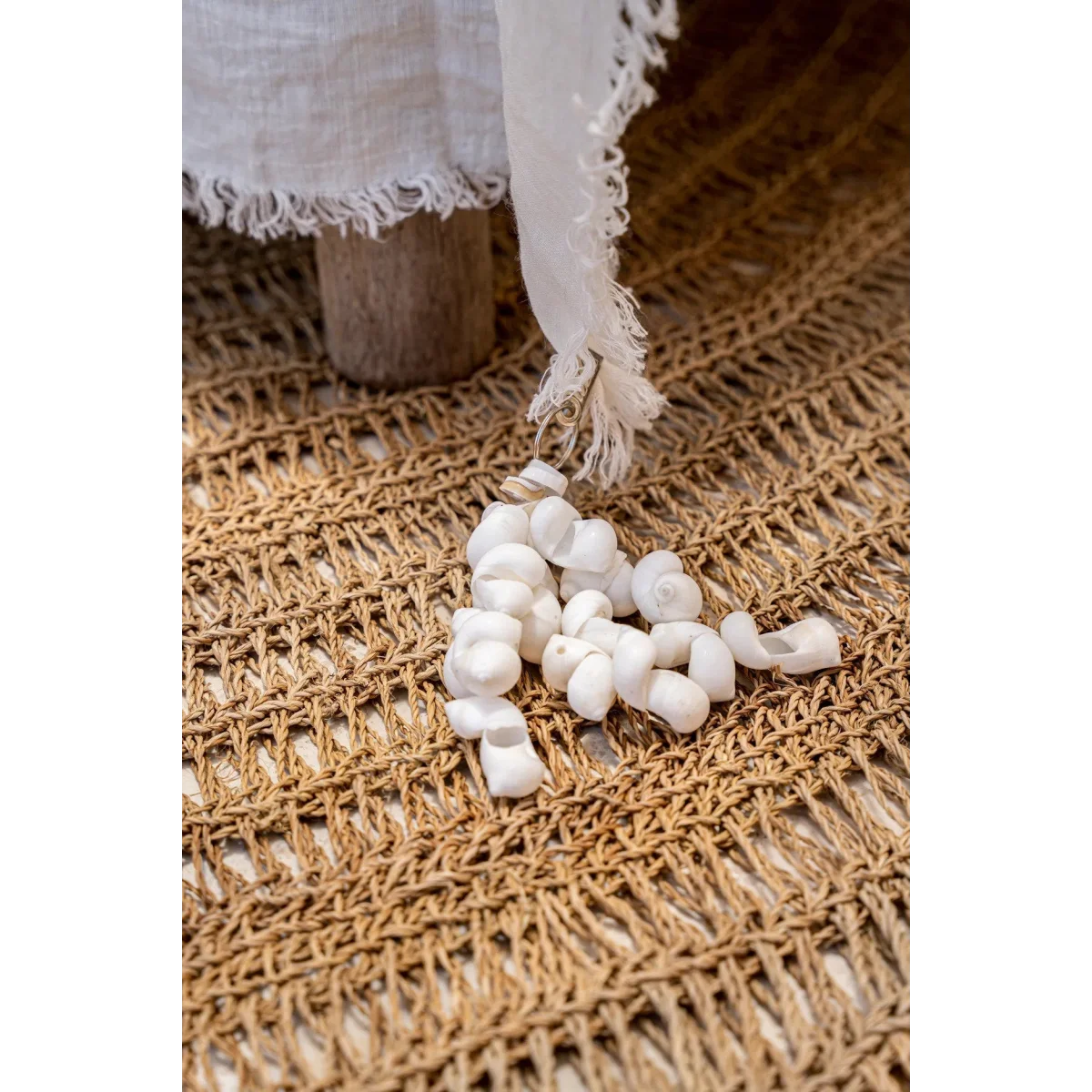 Poids de nappe en coquillages blancs aspect naturel – Set de 4