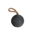 Poids de porte sphérique en corde anthracite avec poignée jute