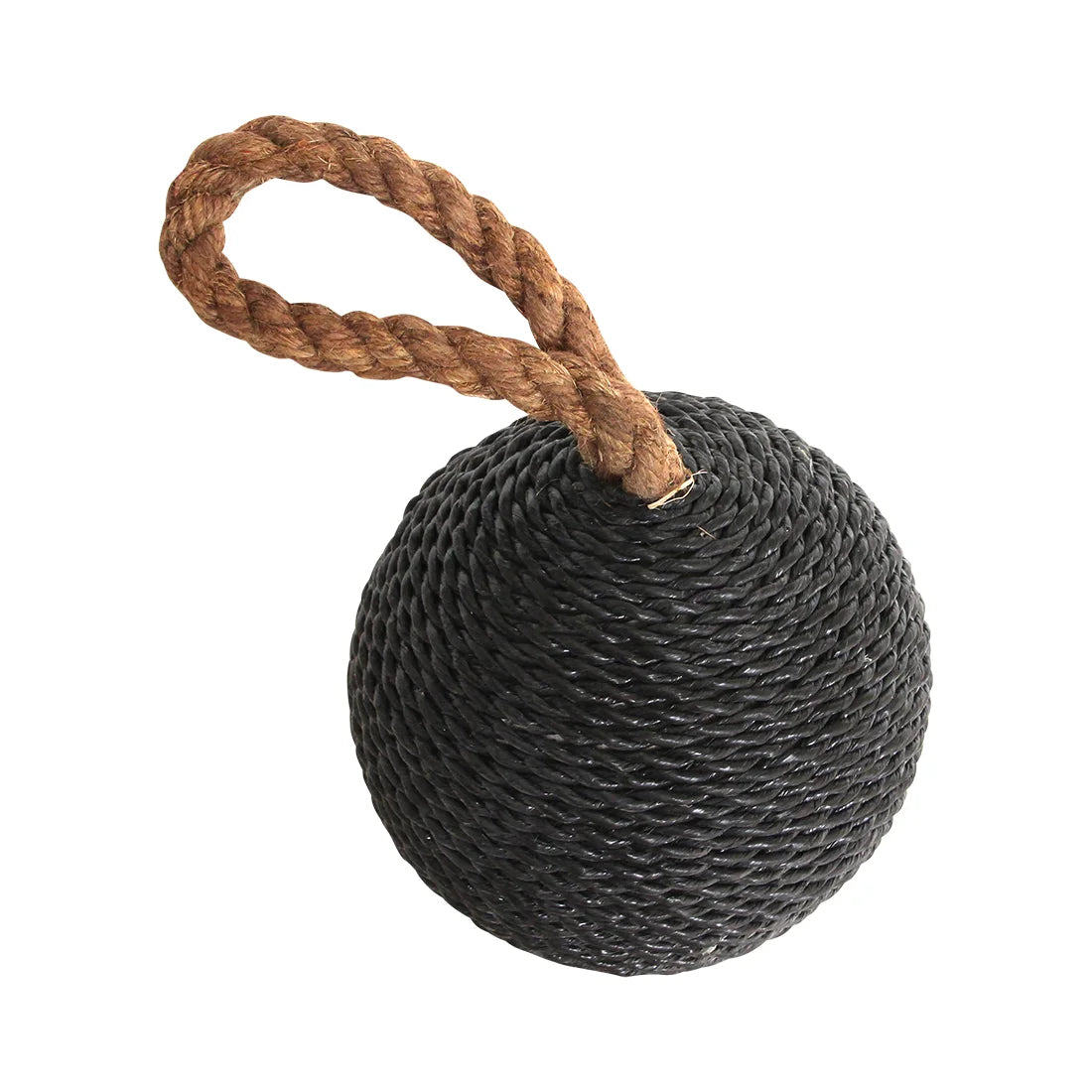 Poids de porte sphérique anthracite corde poignée jute