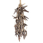 Pompon en coquillages naturels marron avec décoration de piments suspendus