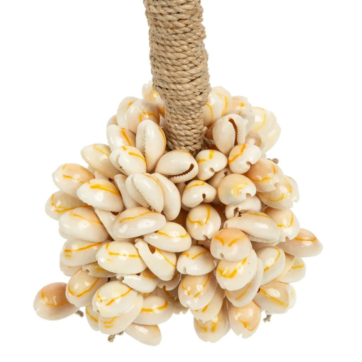 Cluster de coquillages Cowrie avec poignée en corde pour décoration artisanale naturelle