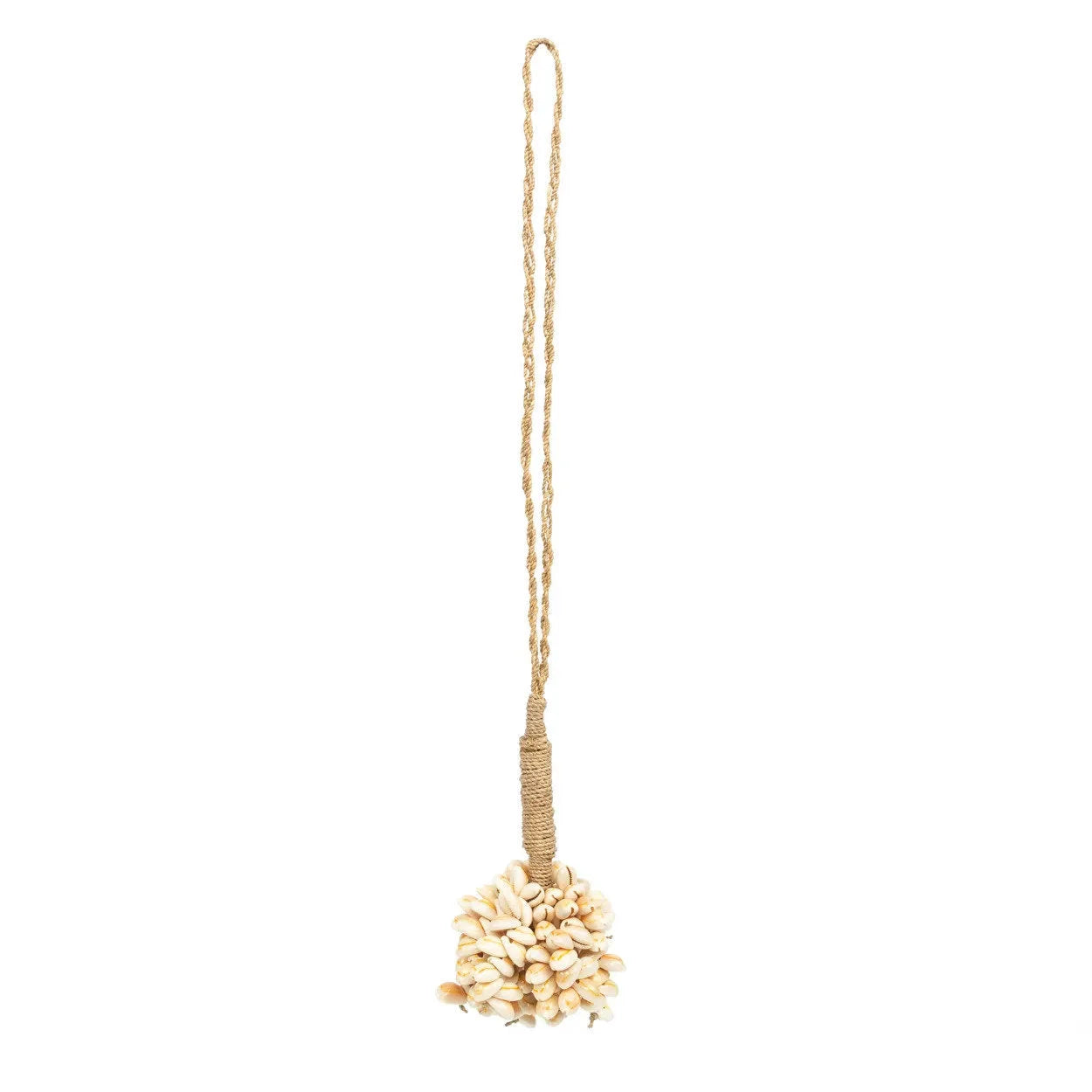 Tresse en jute décorative avec un pompon en coquillages naturels faits main