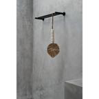 Pompon décoratif en raphia et coquillages – Blanc naturel