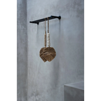 Pompon décoratif en raphia et coquillages – Blanc naturel