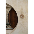 Pompon décoratif en raphia naturel avec motif floral – 70 cm