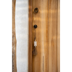 Porte en bois avec gland décoratif, anneau en métal, pour Pompon mural artisanal