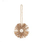 Ornement de fleur de paille avec porte-beaucoup en perles sur Le Pompon en Raphia Bunga Naturel