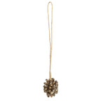 Ornement suspendu en coquillages naturels marron pour mur ou rideau