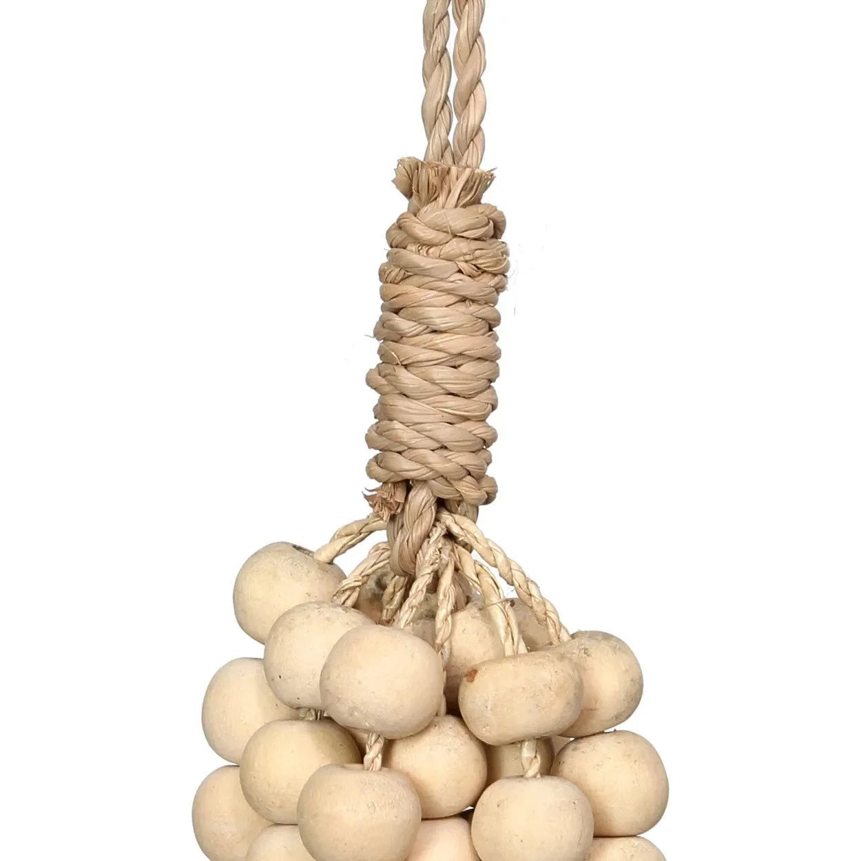 Décoration suspendue en perles de bois naturel et corde pour décoration intérieure