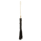 Tassel décoratif en perles de bois noir avec boucle en or pour suspension naturelle