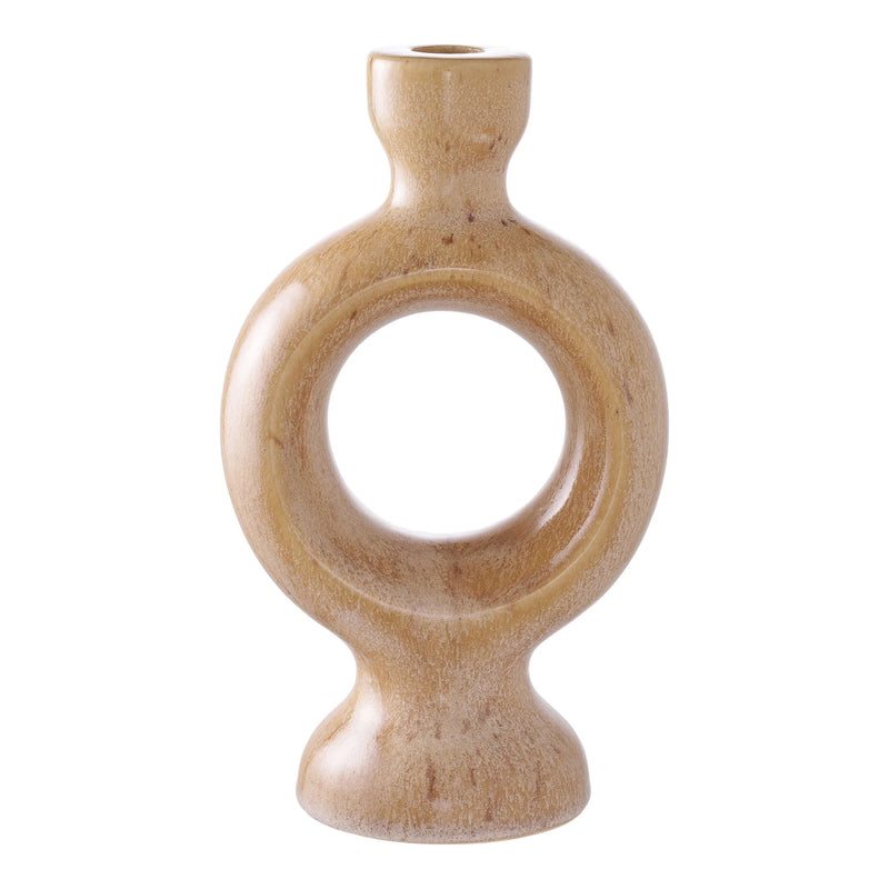 Porte-bougie en céramique marron 23 cm décoratif