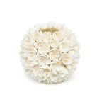 Porte-bougie en coquillages blancs motif floral boule décorative