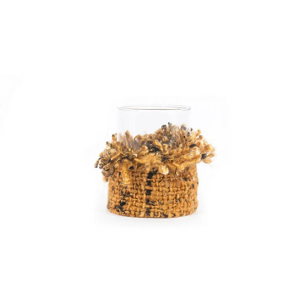 Vase en verre avec extérieur tissé texturé pour le porte-bougie Oh My Gee CinnamonB M