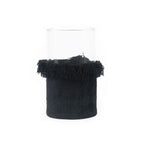 Support bougie noir à franges, Le porte-bougie Oh My Gee Velours noir XXL