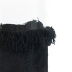 Contenant cylindrique noir à franges pour bougies Le porte-bougie Oh My Gee Velours noir XXL