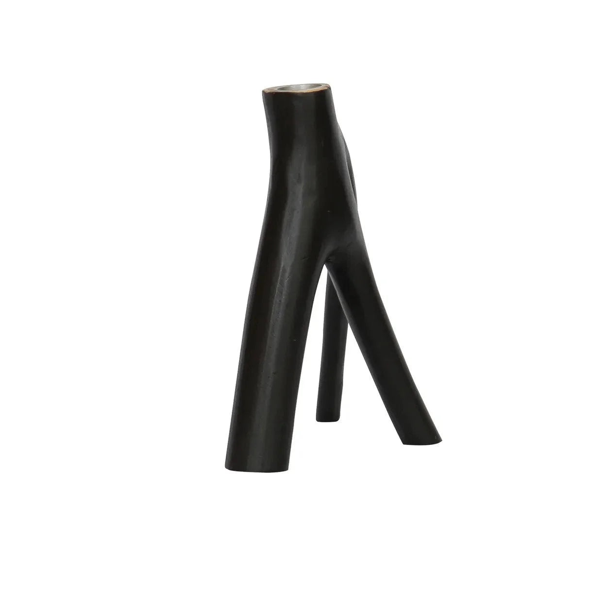 Sculpture décorative noire en forme de brindilles naturelles pour porte-bougie