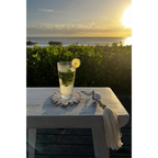 Coaster verre mojito tissé pompon argenté