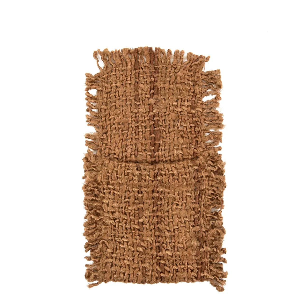 Porte-couverts en coton marron avec toile de jute tissée rugueuse 13x25 cm