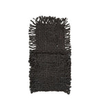 Sous-verre en coton noir marine avec bords effilochés, lot de 4 pour la cuisine