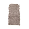 Échantillon rectangulaire de toile de jute légère tissée avec bords effilochés